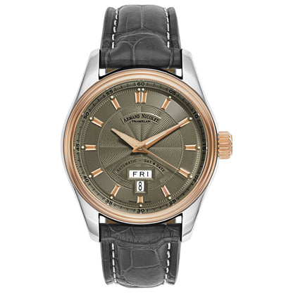 Front view of Armand Nicolet M02 Men's Automatic Watch 8640A-GS-P974GR2