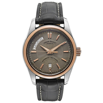 Front view of Armand Nicolet M02 Men's Automatic Watch 8641A-GR-P974GR2