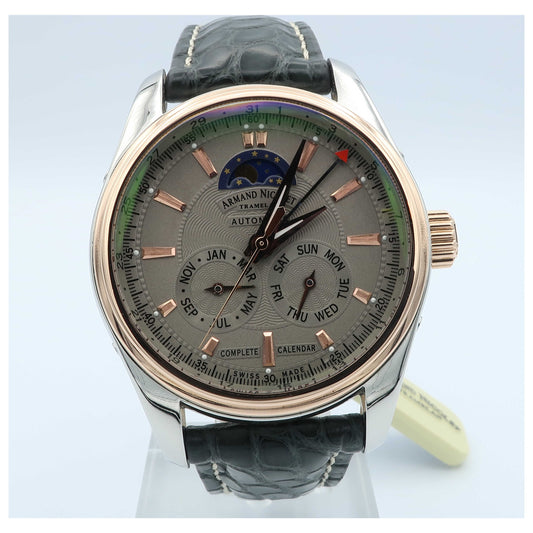 Front view of Armand Nicolet M02 Men's Automatic Watch 8642B-2-GRP974GR2-SD