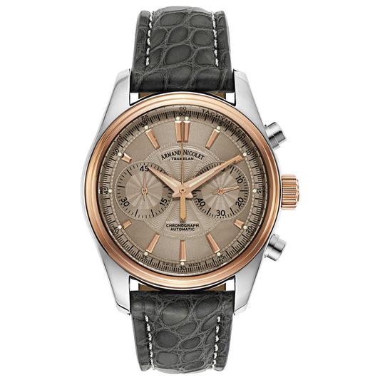 Front view of Armand Nicolet M02 Men's Automatic Watch 8644A-2-GS-P974GR2