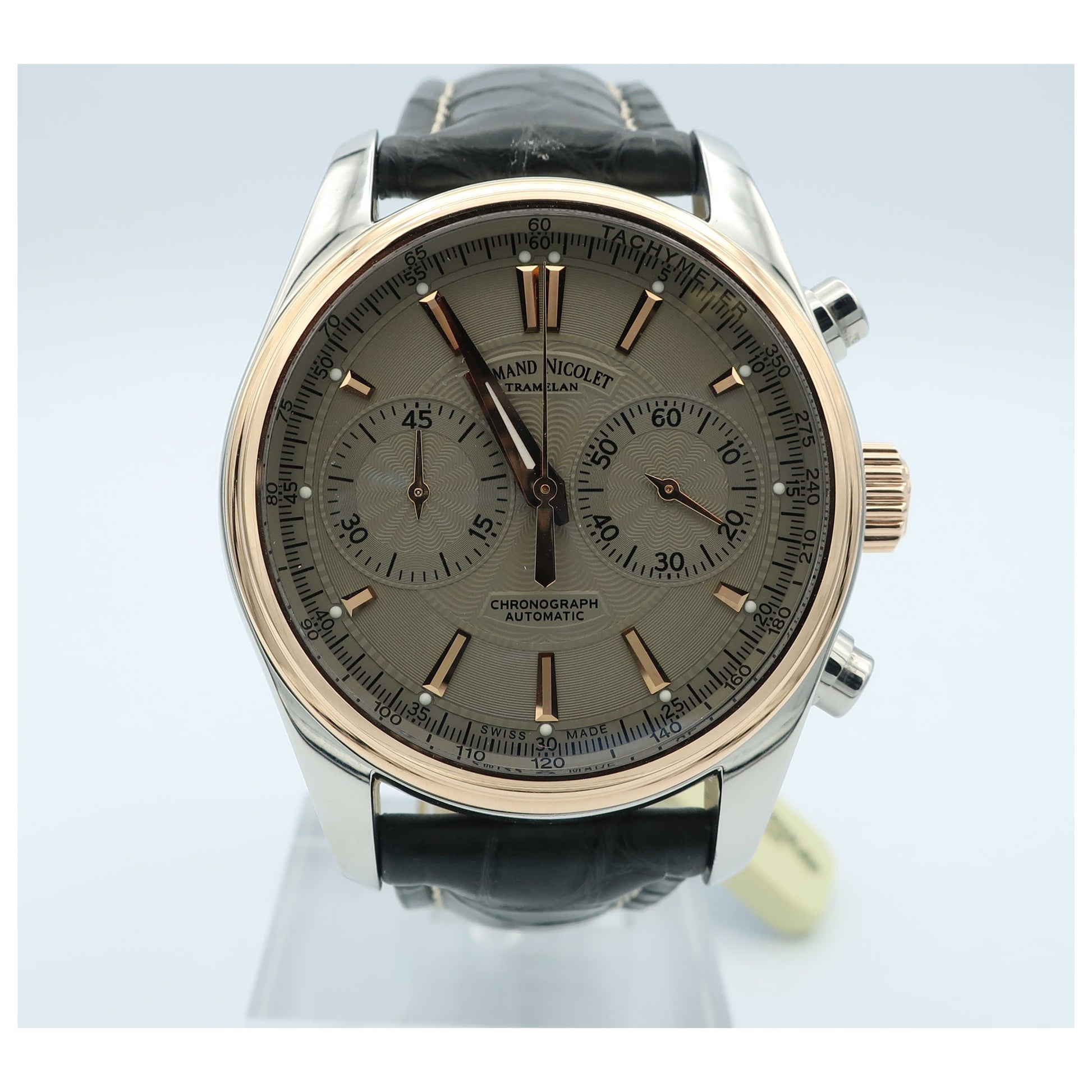 Front view of Armand Nicolet M02 Men's Automatic Watch 8644A-2-GSP974GR2-SD