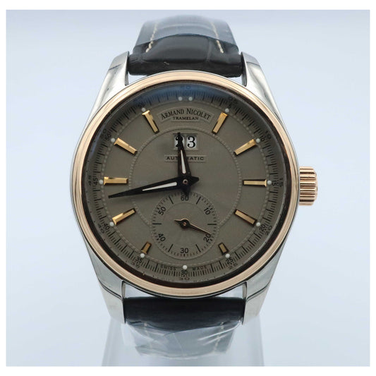 Front view of Armand Nicolet M02 Men's Automatic Watch 8646A-2GRP974GR2-SDV