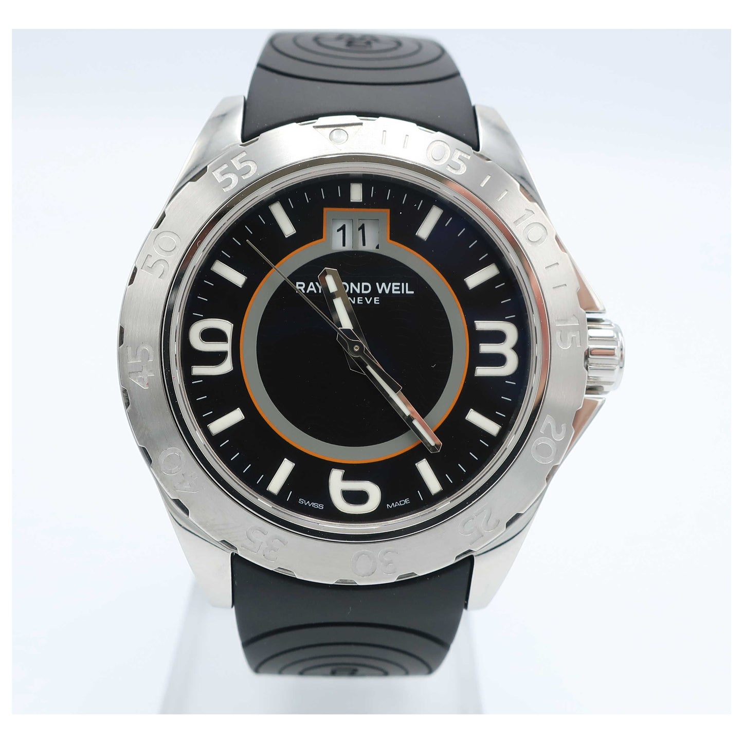 Front view of Raymond Weil RW Sport Men's Swiss Quartz (Battery-Powered) Watch 8650-SR1-05207-SD