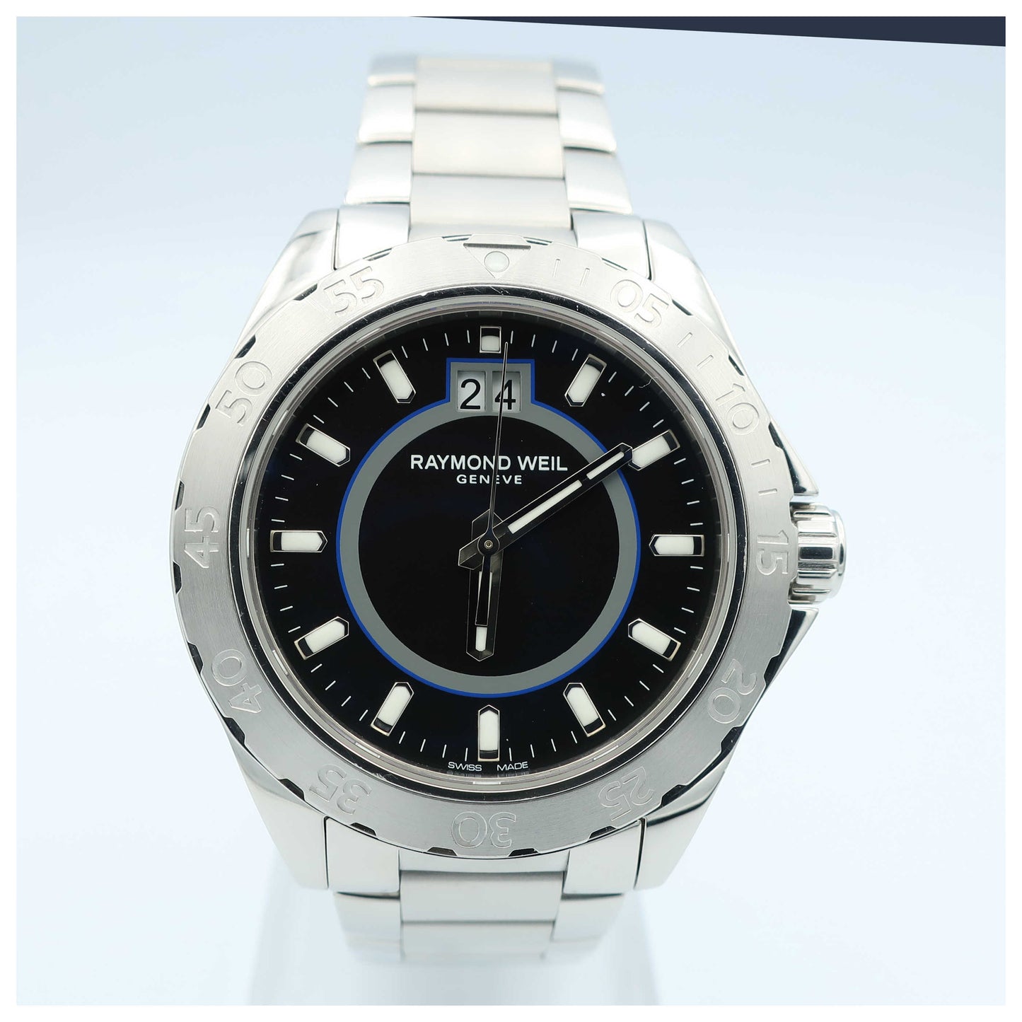 Front view of Raymond Weil RW Sport Men's Swiss Quartz (Battery-Powered) Watch 8650-ST-20001-PO4