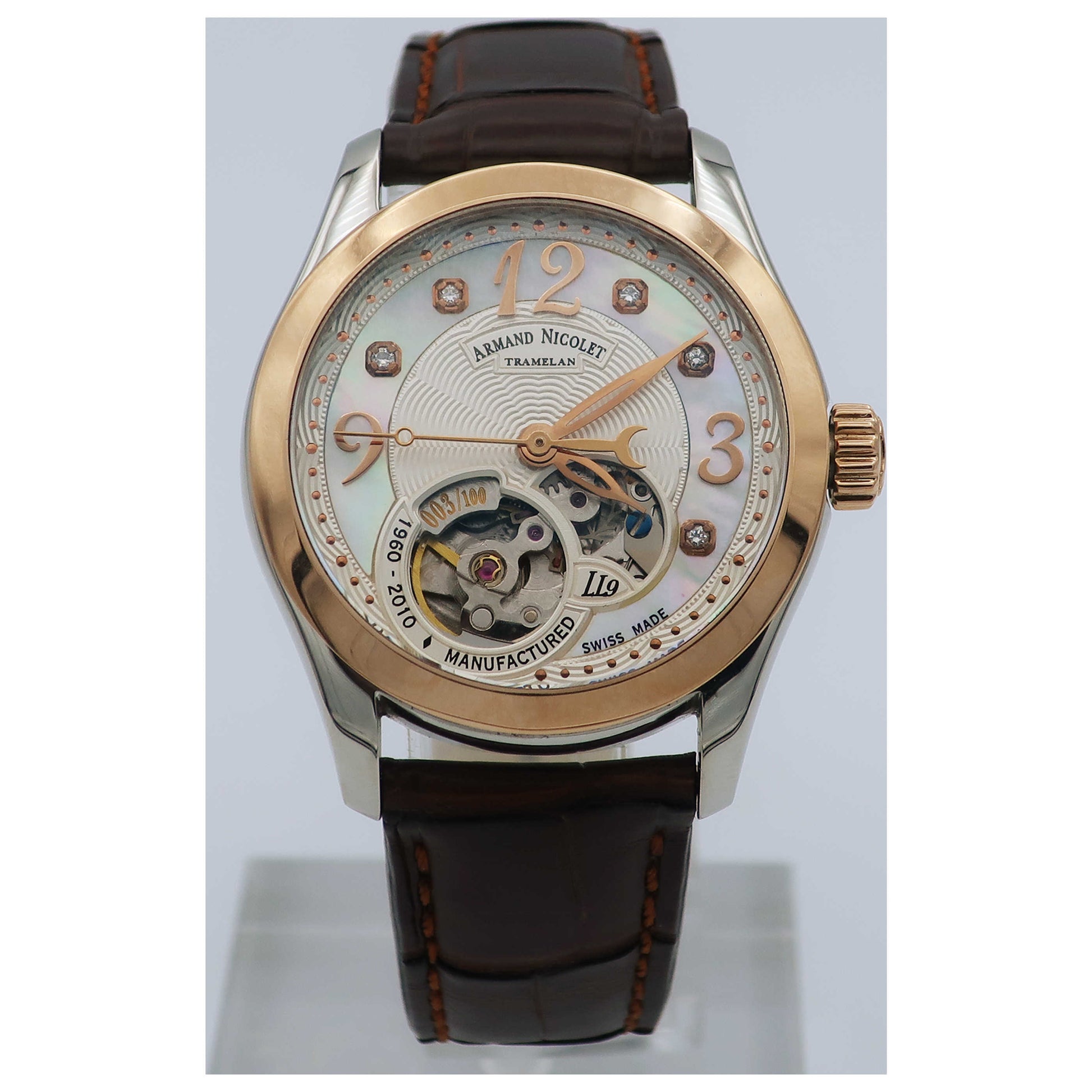 Front view of Armand Nicolet LL9 Women's Automatic Watch 8653A-AN-P953MR8-SD