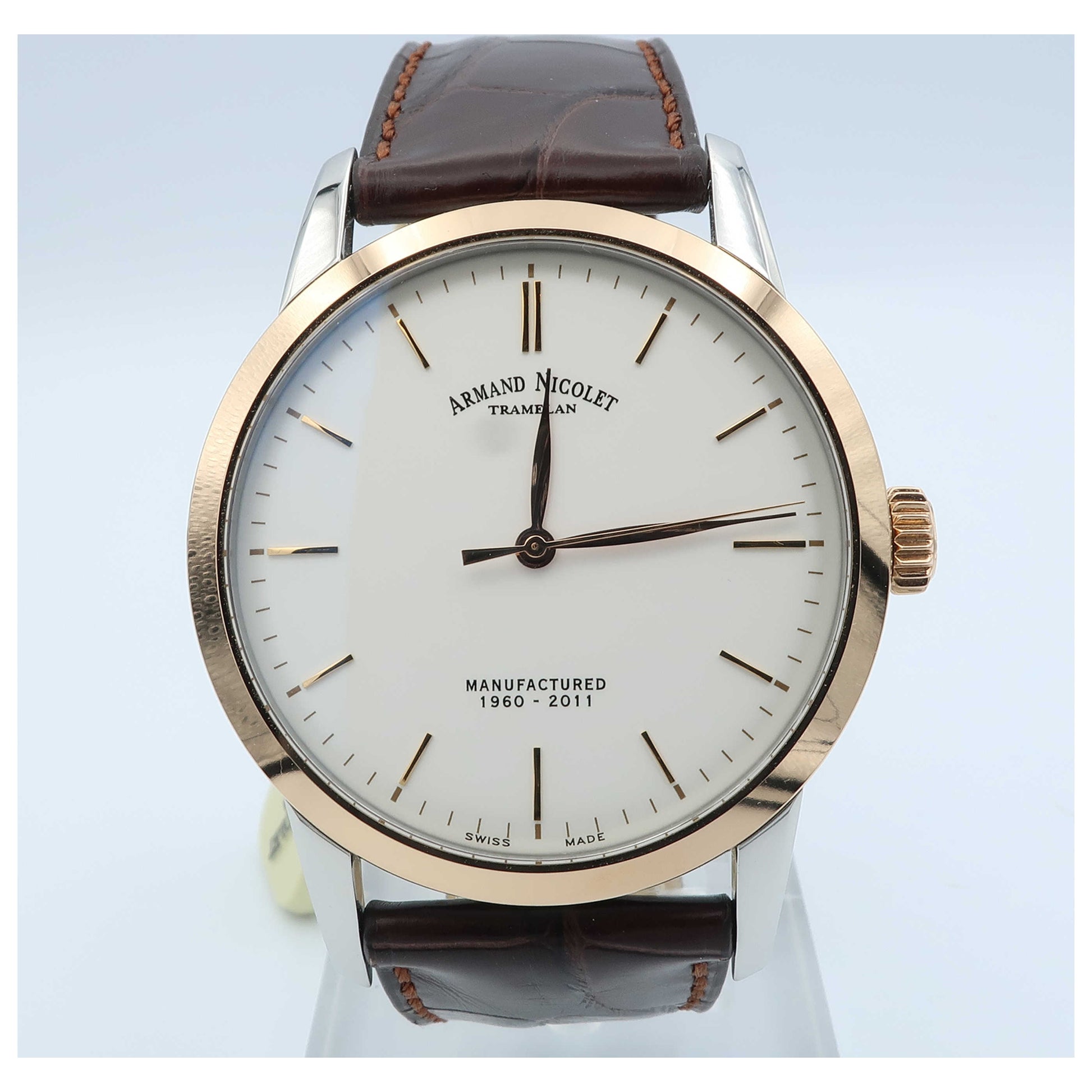 Front view of Armand Nicolet L10 Men's Manual-Wind Watch 8670A-AG-P670MR1