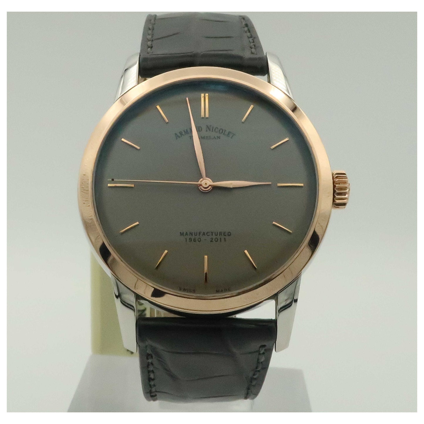 Front view of Armand Nicolet L10 Men's Manual-Wind Watch 8670A-GR-P670GR1-PO