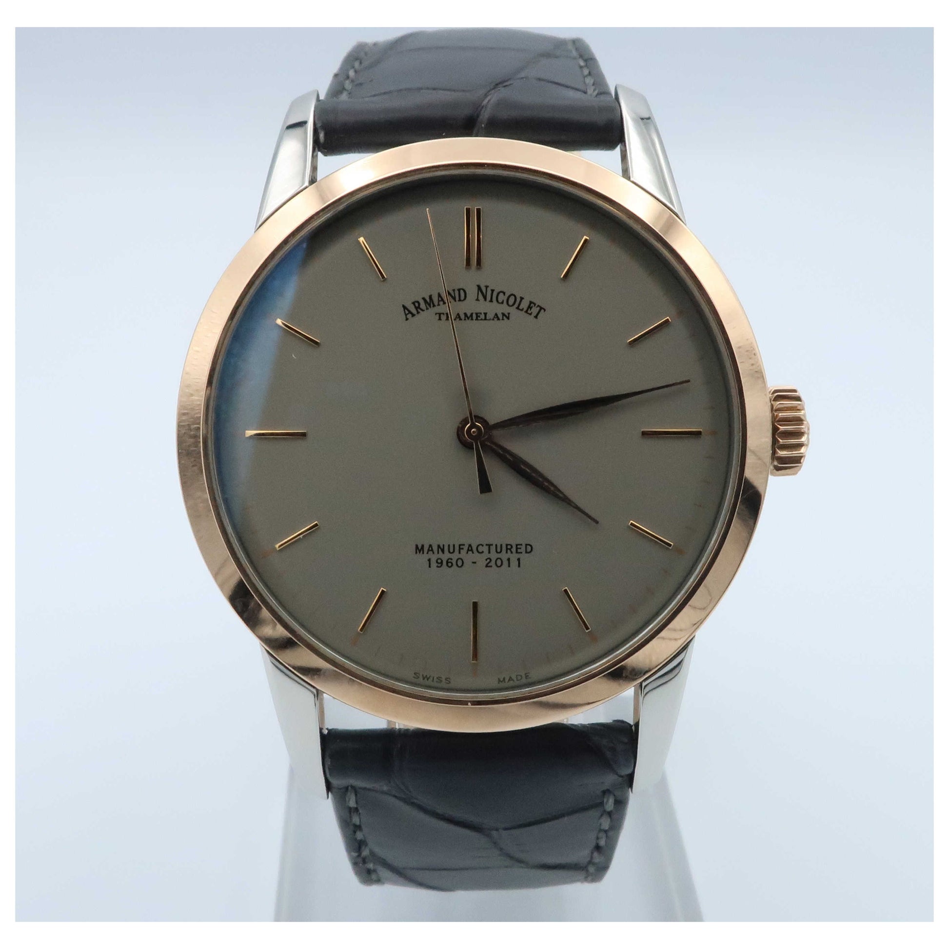 Front view of Armand Nicolet L10 Men's Manual-Wind Watch 8670A-GR-P670GR1-SDV