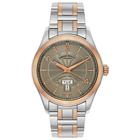 Front view of Armand Nicolet M02 Men's Automatic Watch 8740A-GS-M8740