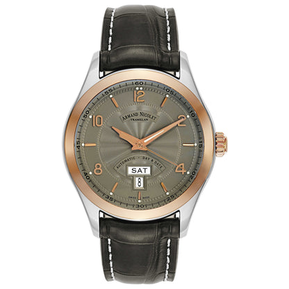 Front view of Armand Nicolet M02 Men's Automatic Watch 8740A-GS-P974GR2