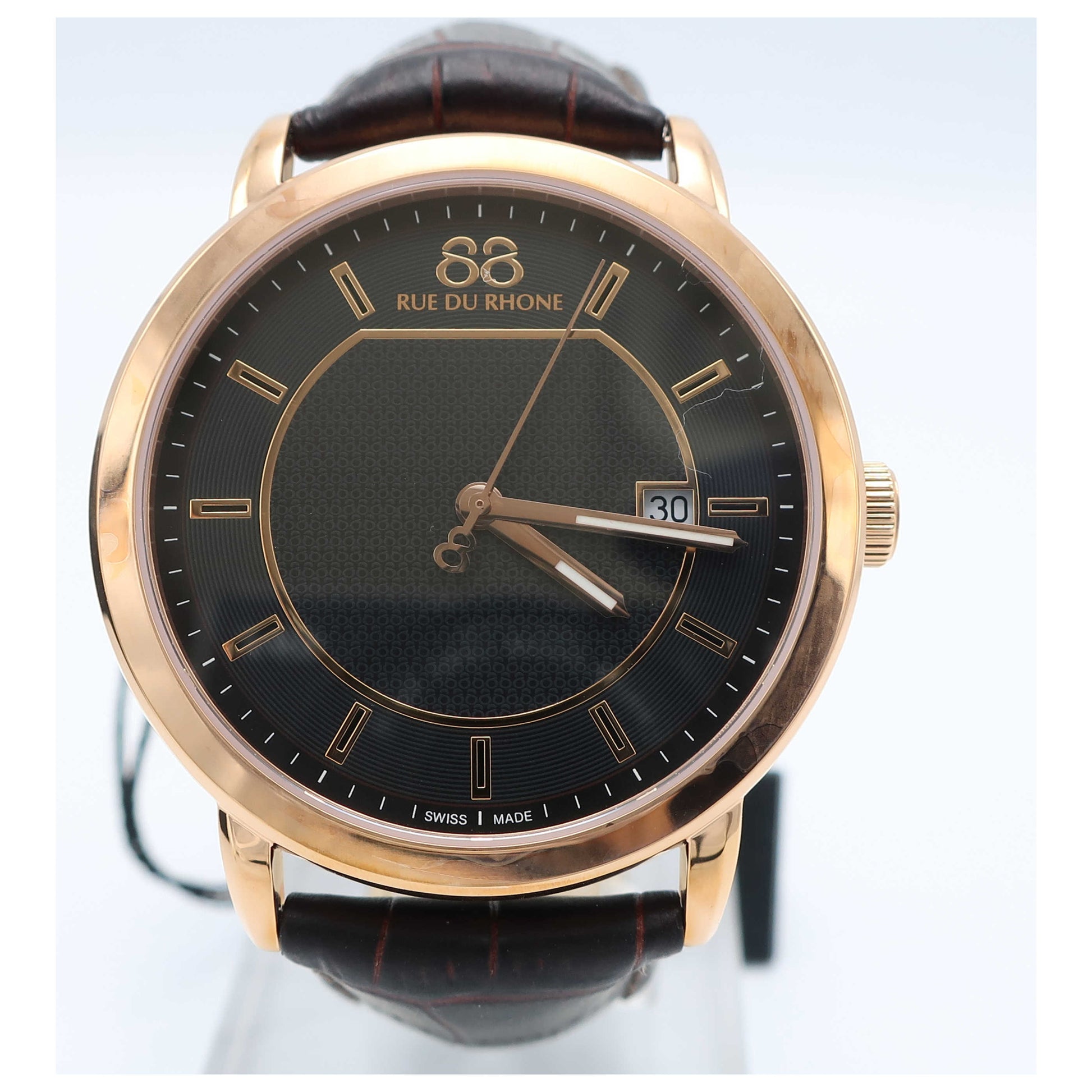 Front view of 88 Rue du Rhone Double 8 Origin Men's Swiss Quartz (Battery-Powered) Watch 87WA130013-SD