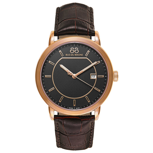 Front view of 88 Rue du Rhone Double 8 Origin Men's Swiss Quartz (Battery-Powered) Watch 87WA130013