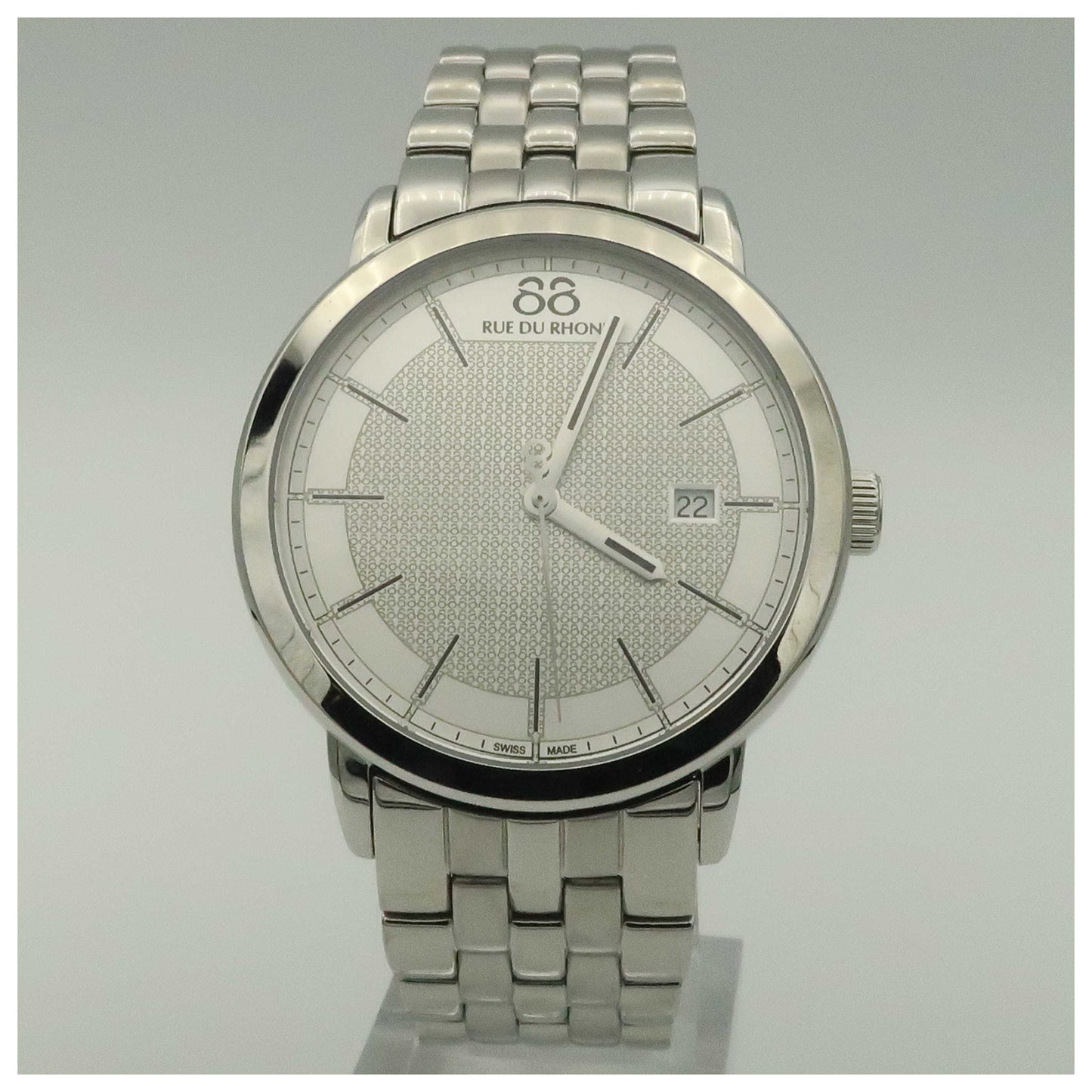 Front view of 88 Rue du Rhone Double 8 Origin Men's Swiss Quartz (Battery-Powered) Watch 87WA130016-SD