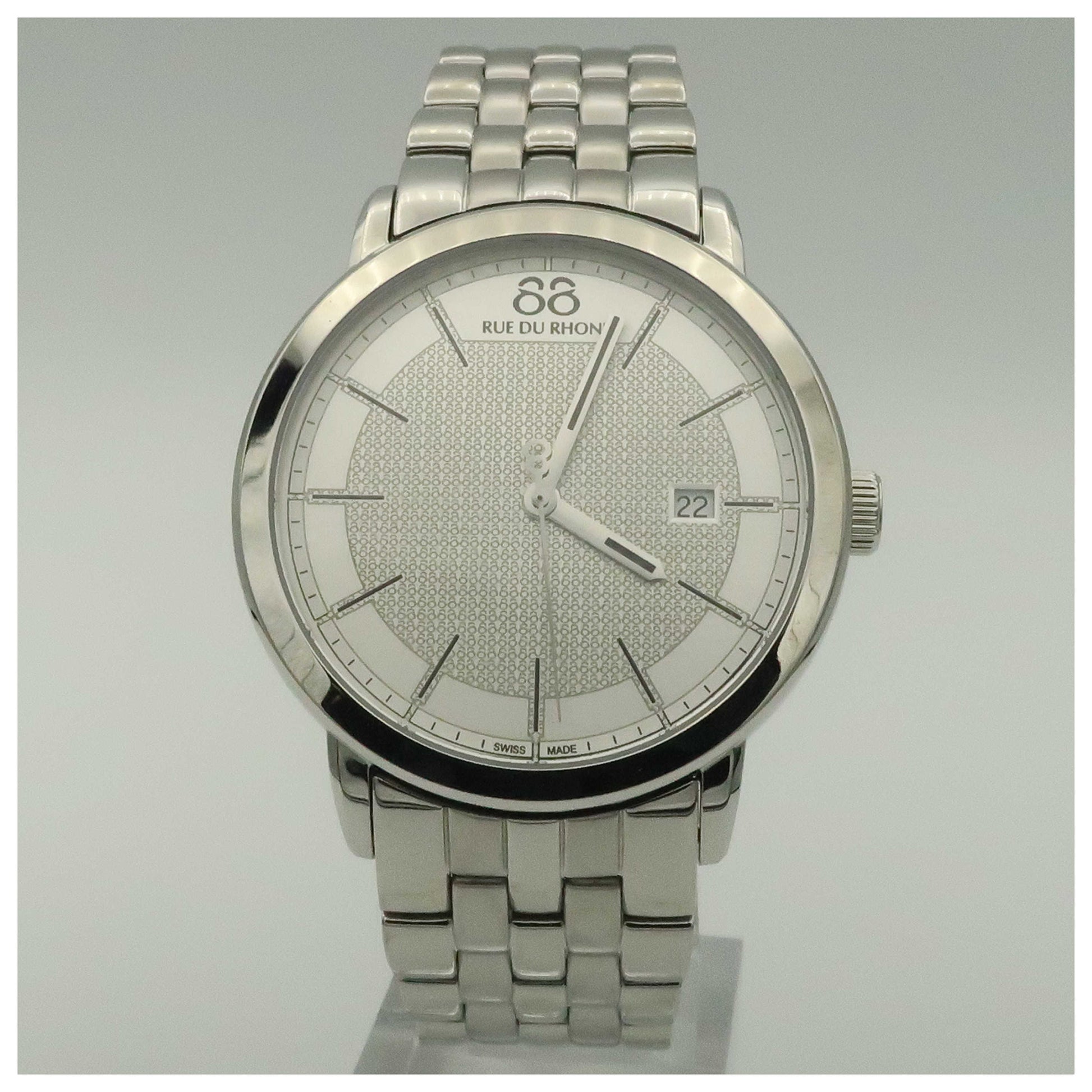 Front view of 88 Rue du Rhone Double 8 Origin Men's Swiss Quartz (Battery-Powered) Watch 87WA130016-SD