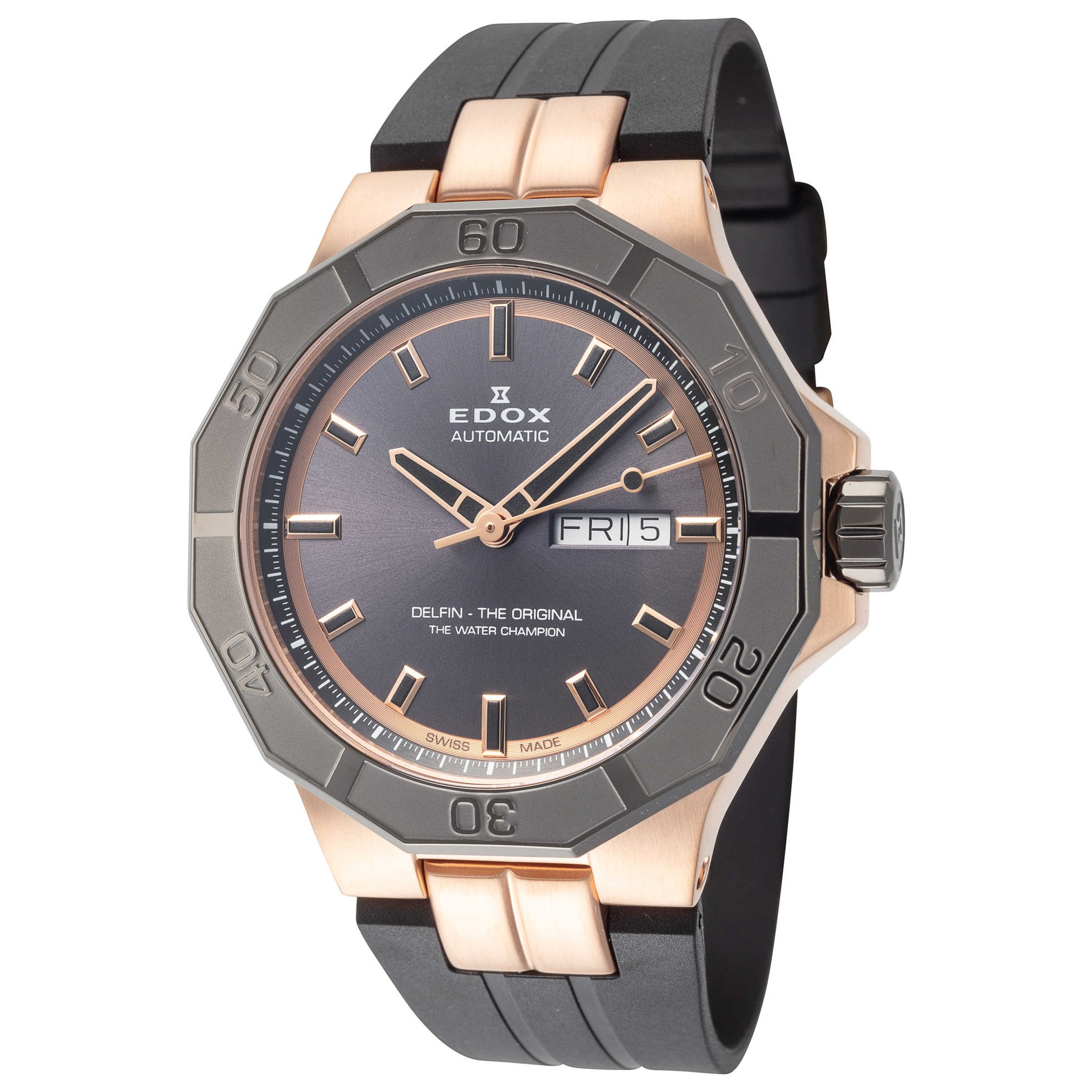 Front view of Edox Delfin The Original Men's Automatic Watch 88008-37RGCA-GIR