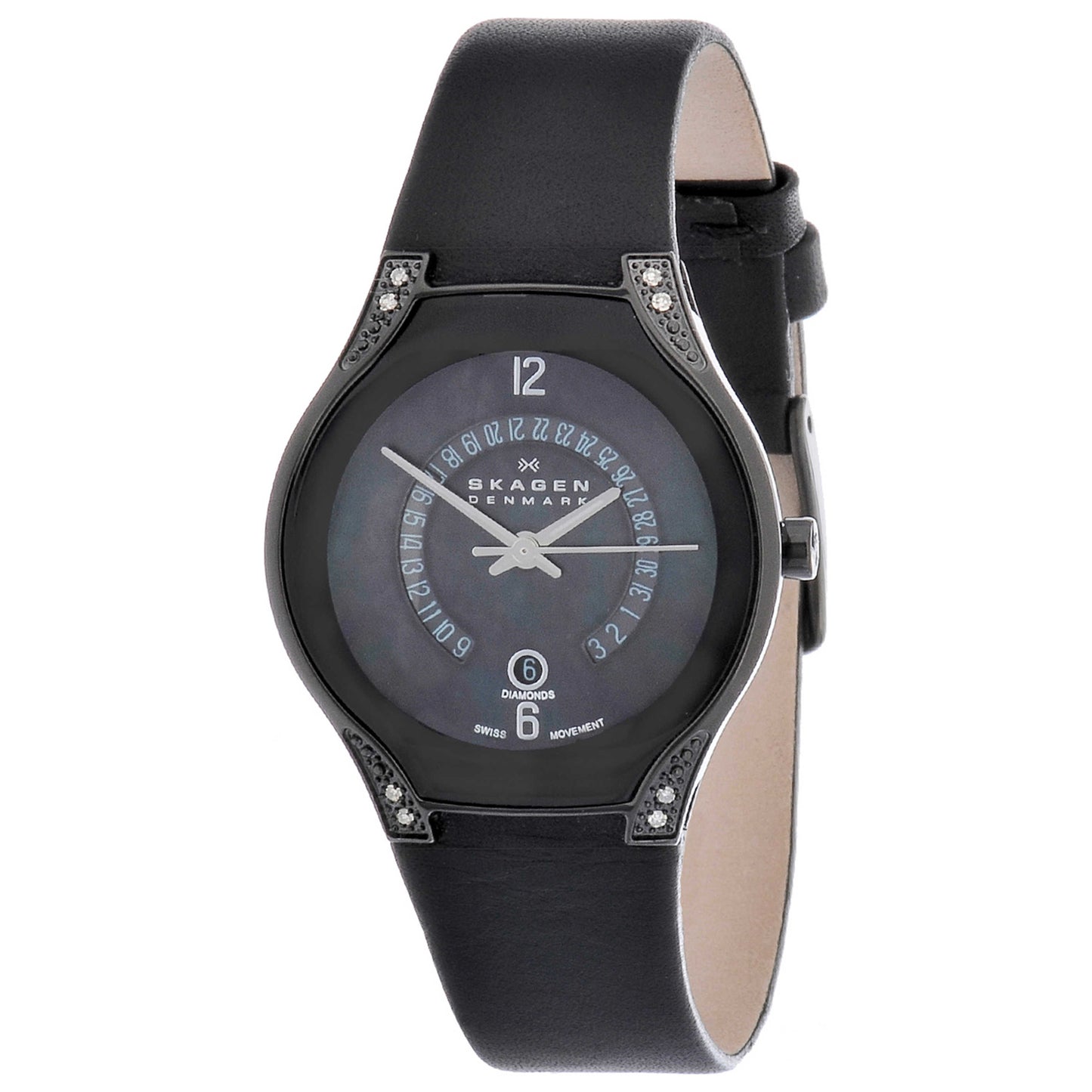 Front view of Skagen Black Label Women's Swiss Quartz (Battery-Powered) Watch 886SBLB