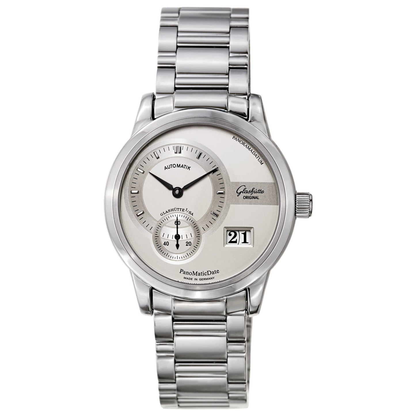 Front view of Glashutte Pano Men's Automatic Watch 90-01-02-02-24