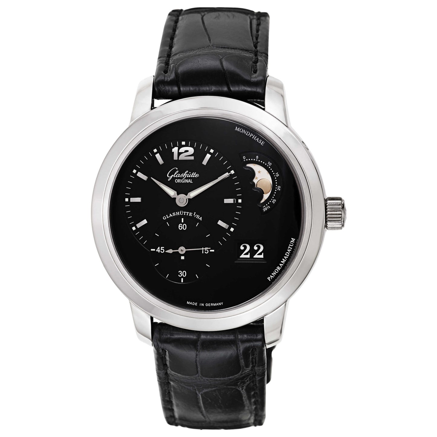 Front view of Glashutte Pano Men's Automatic Watch 90-02-33-14-05