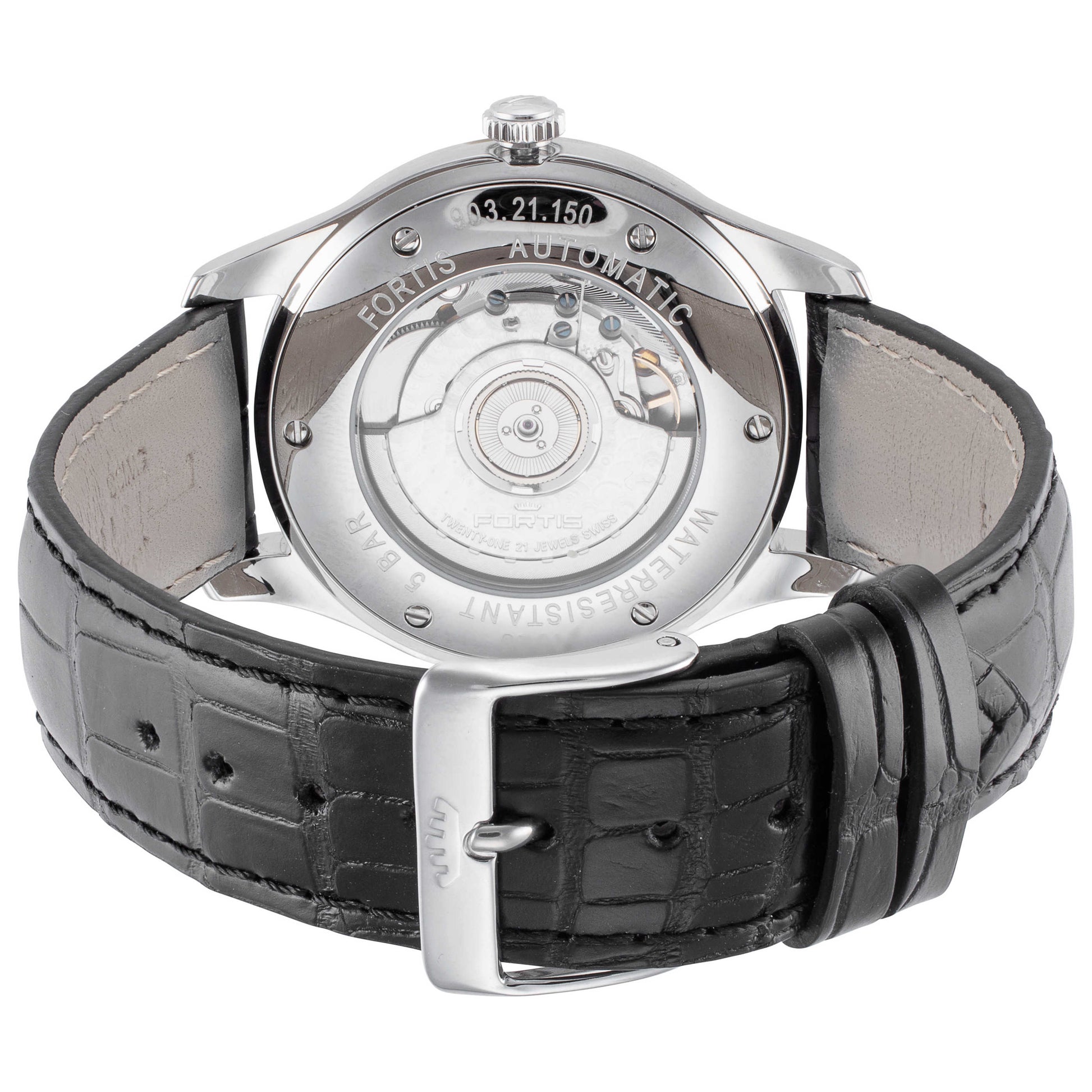 Back view of Fortis Tycoon Date P.M. Men's Automatic Watch 903.21.11-01LC