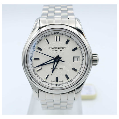 Front view of Armand Nicolet Hunter Men's Automatic Watch 9040A-1-AG-M9060-SD