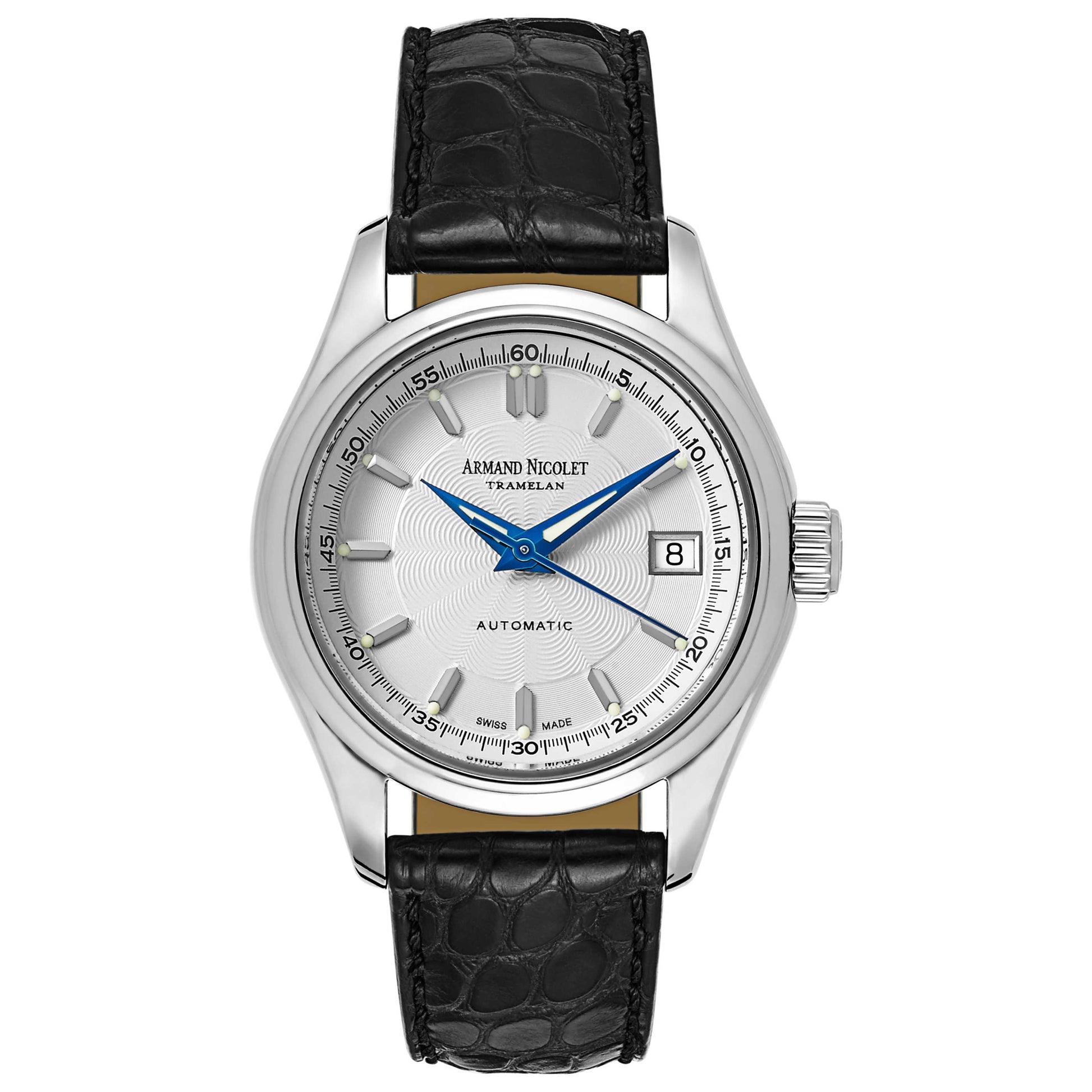 Front view of Armand Nicolet Hunter Men's Automatic Watch 9040A-1-AG-P742NR9