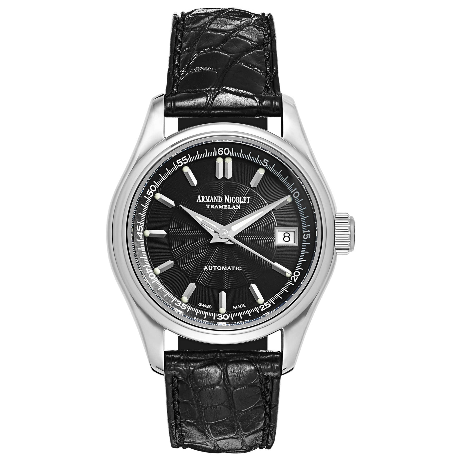 Front view of Armand Nicolet Hunter Men's Automatic Watch 9040A-1-NR-P940NR9