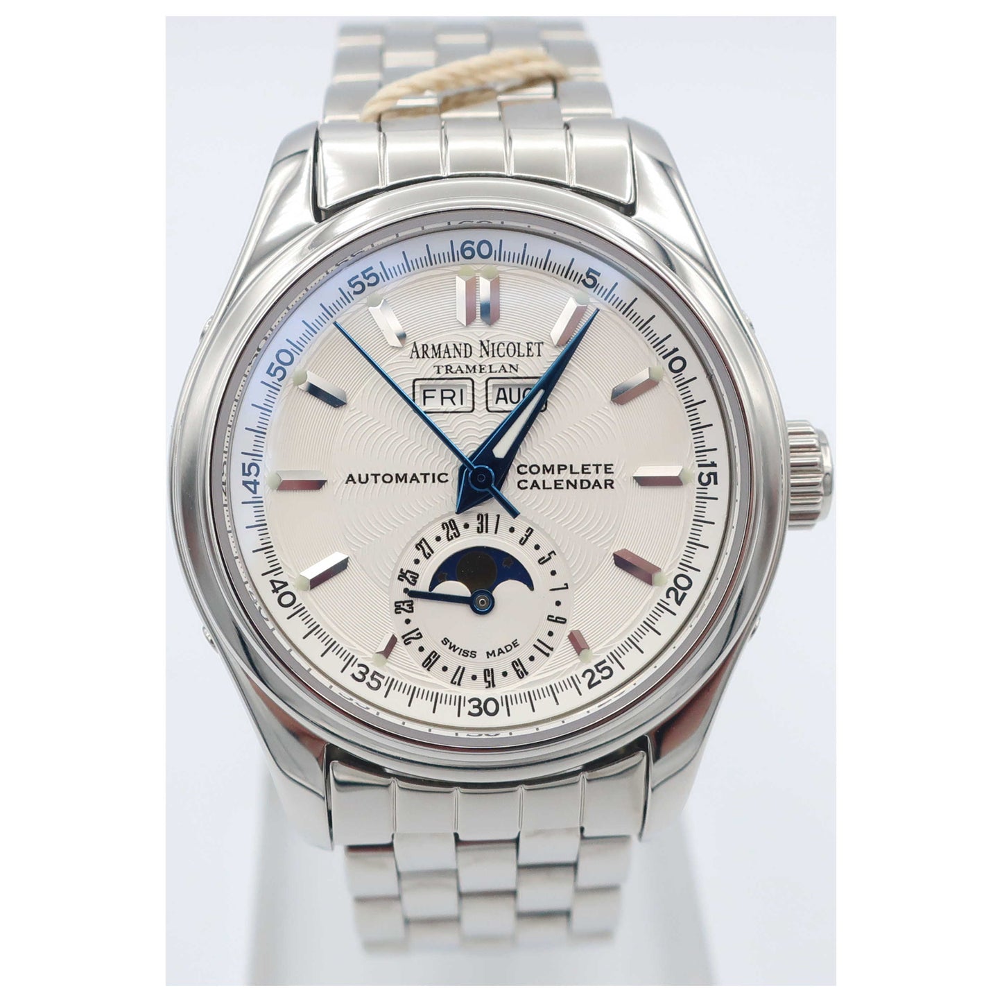 Front view of Armand Nicolet Hunter Men's Automatic Watch 9042A-1-AG-M9060-SD