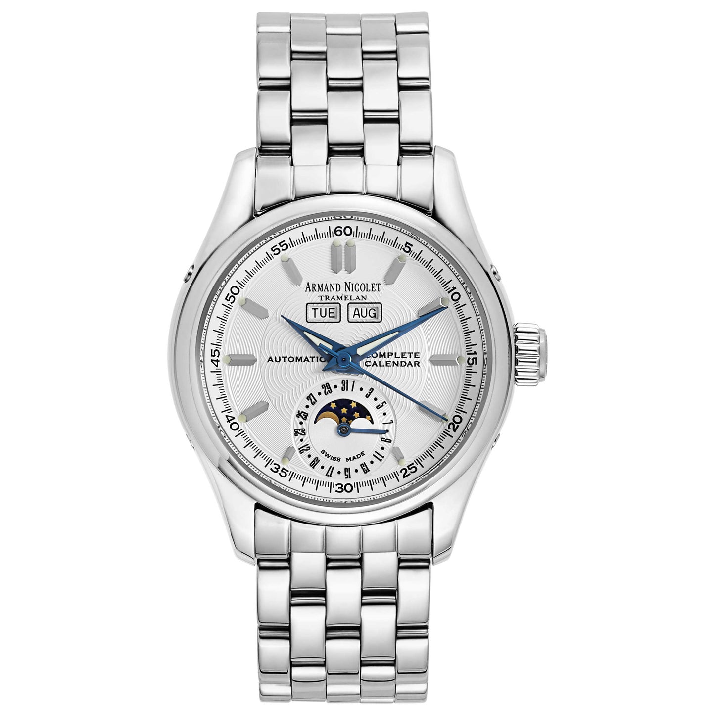 Front view of Armand Nicolet Hunter Men's Automatic Watch 9042A-1-AG-M9060