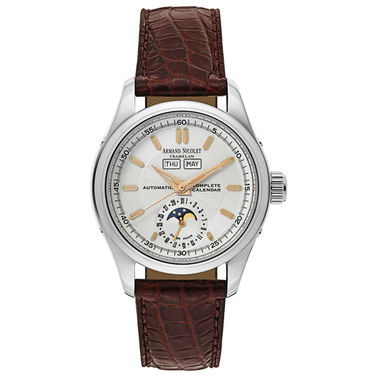 Front view of Armand Nicolet Hunter Men's Automatic Watch 9042A-1-AS-P742MR9