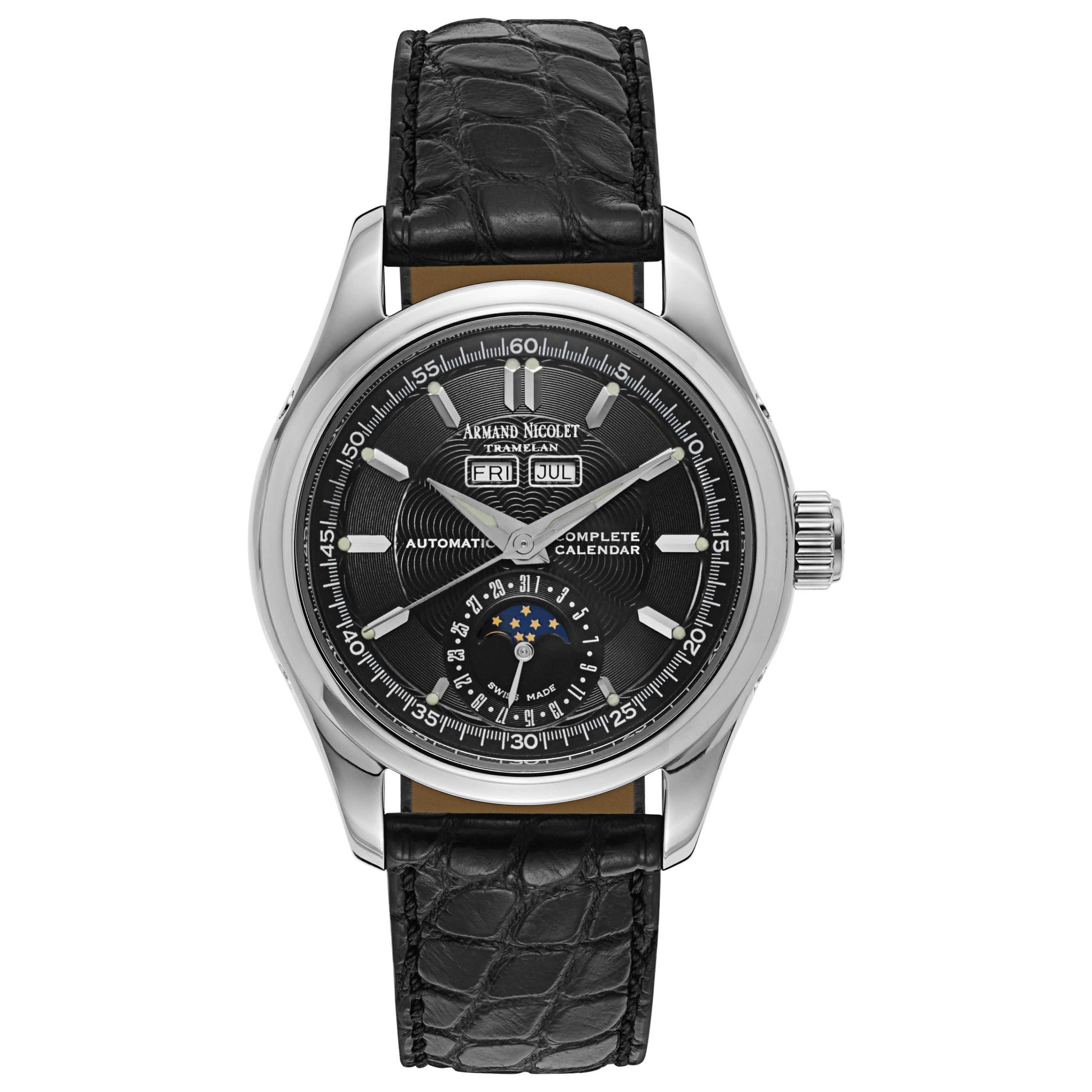 Front view of Armand Nicolet Hunter Men's Automatic Watch 9042A-1-NR-P742NR9