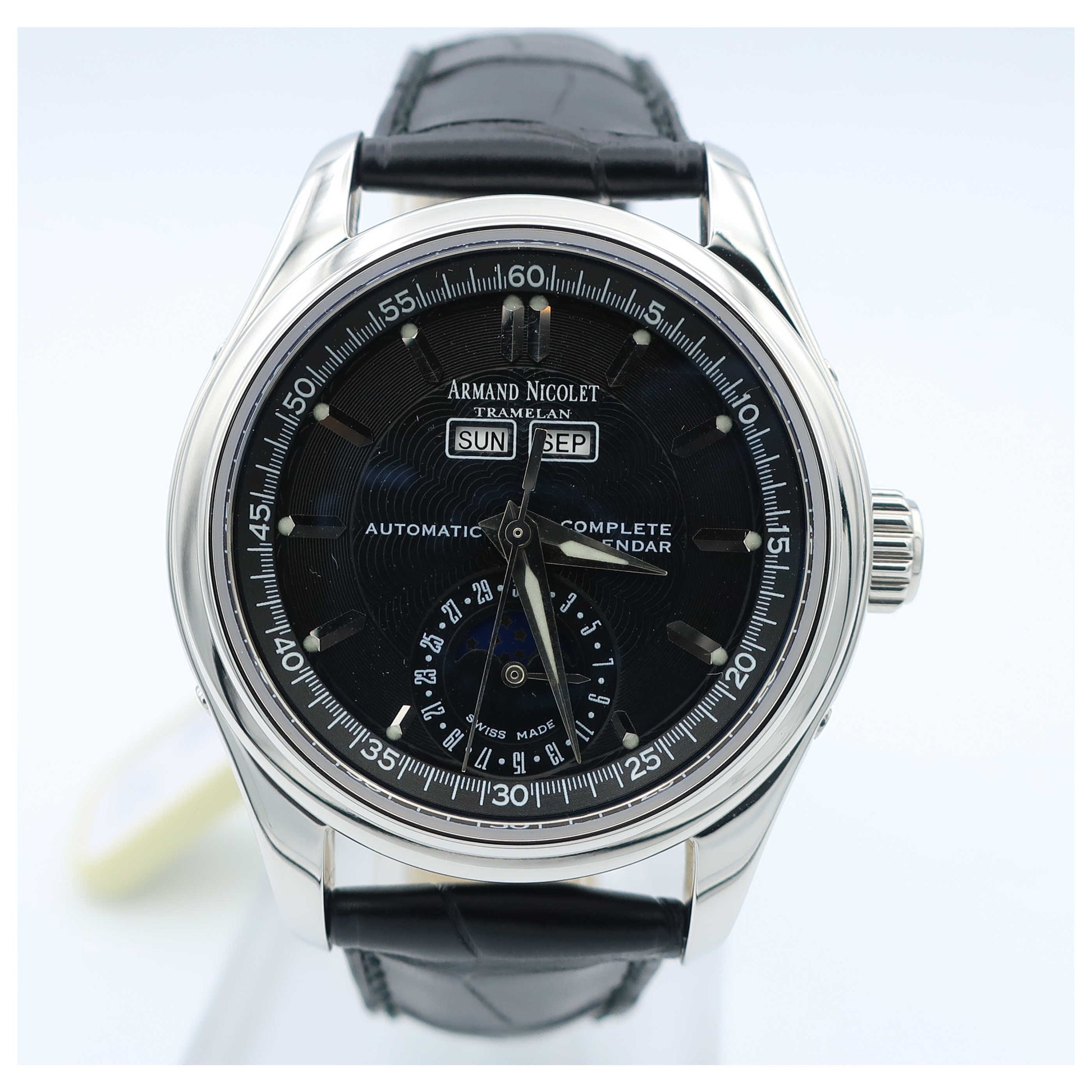Front view of Armand Nicolet Hunter Men's Automatic Watch 9042A-1-NRP742NR9-SD