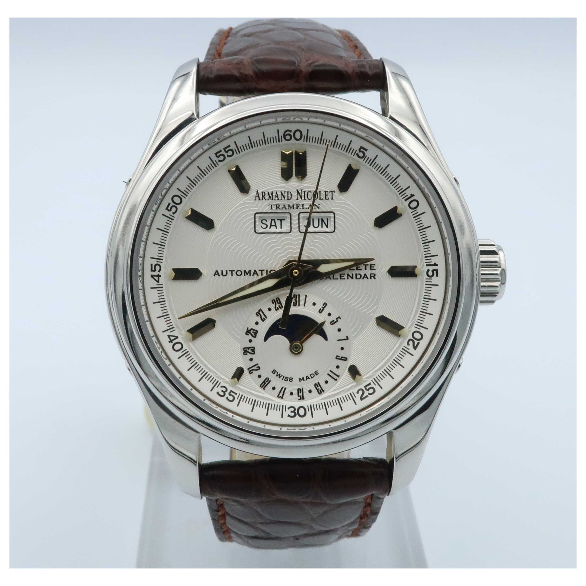 Front view of Armand Nicolet Hunter Men's Automatic Watch 9042A-1ASP742MR9-SDV