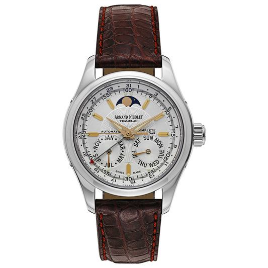 Front view of Armand Nicolet Hunter Men's Automatic Watch 9042B-1-AS-P742MR9