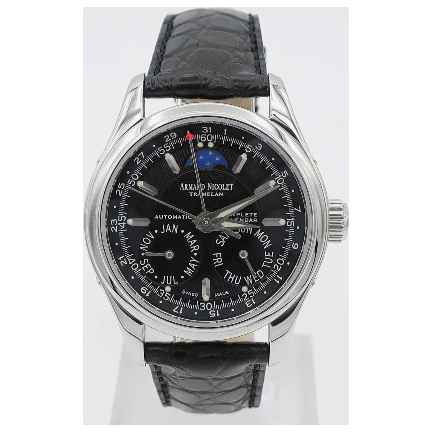 Front view of Armand Nicolet Hunter Men's Automatic Watch 9042B-1-NRP742NR9-SD