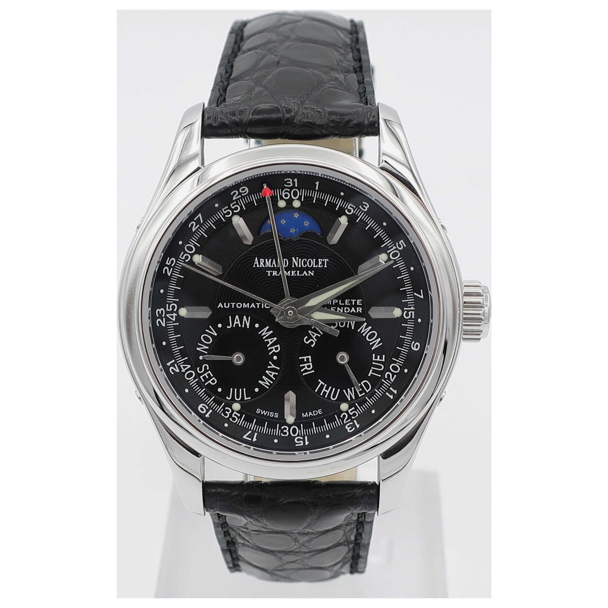 Front view of Armand Nicolet Hunter Men's Automatic Watch 9042B-1-NRP742NR9-SD