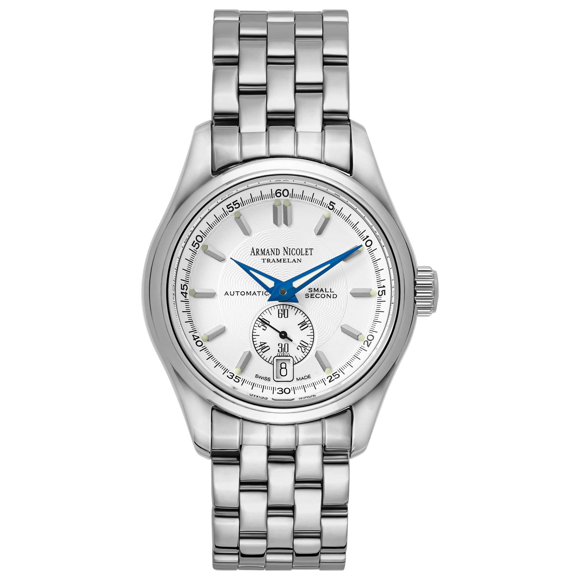 Front view of Armand Nicolet Hunter Men's Automatic Watch 9045A-1-AG-M9060