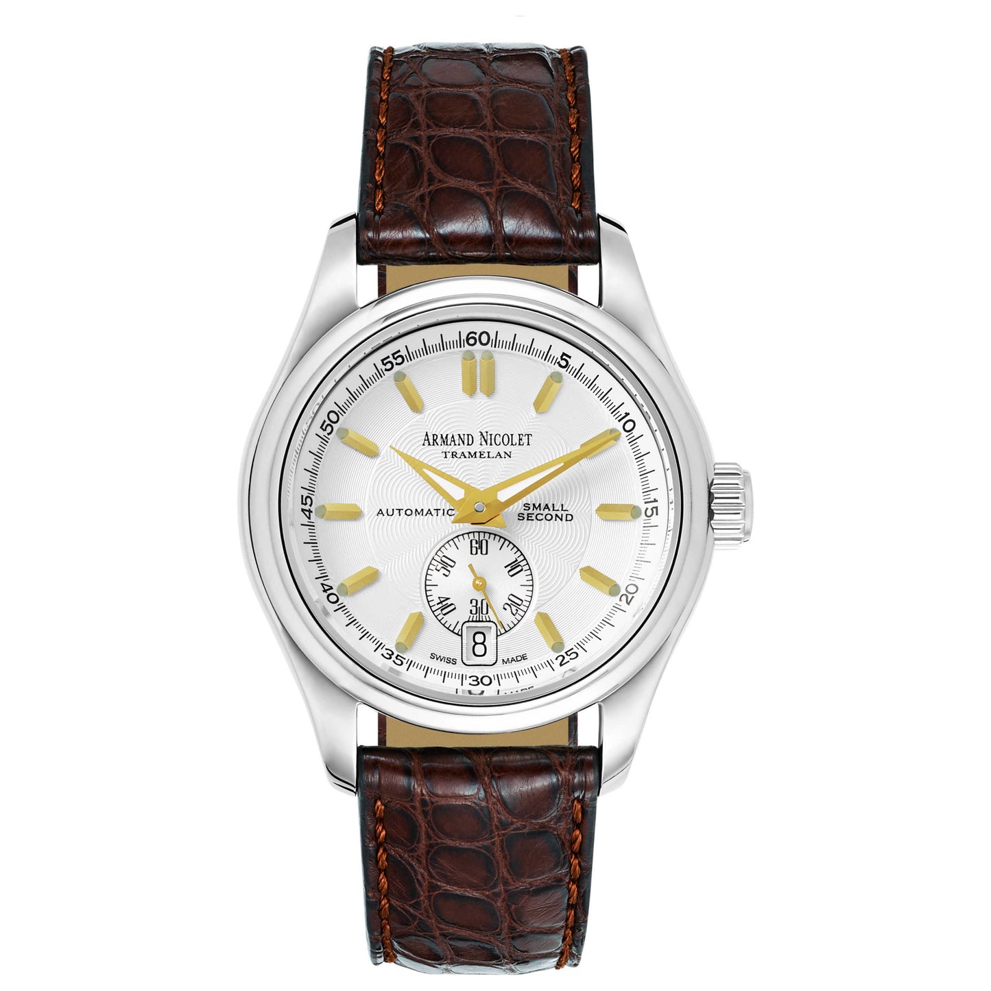 Front view of Armand Nicolet Hunter Men's Automatic Watch 9045A-1-AS-P742MR9