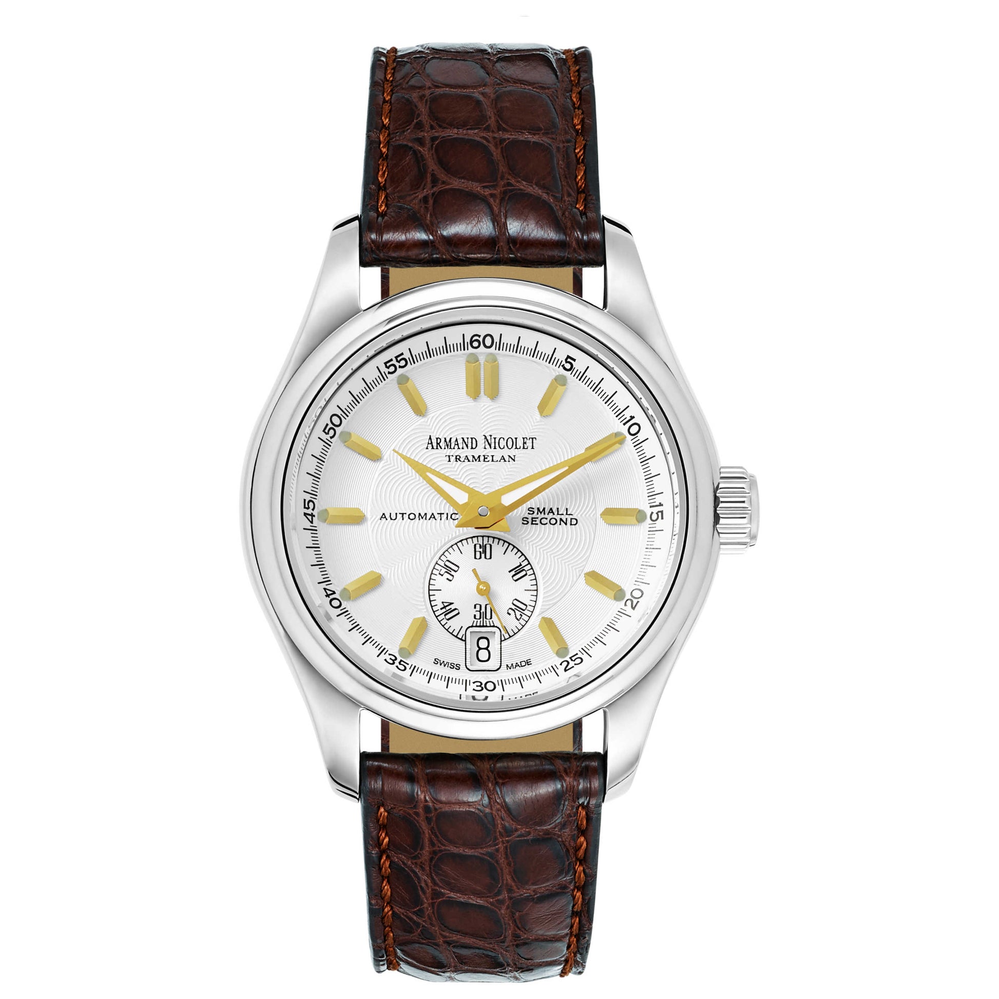 Front view of Armand Nicolet Hunter Men's Automatic Watch 9045A-1-AS-P742MR9