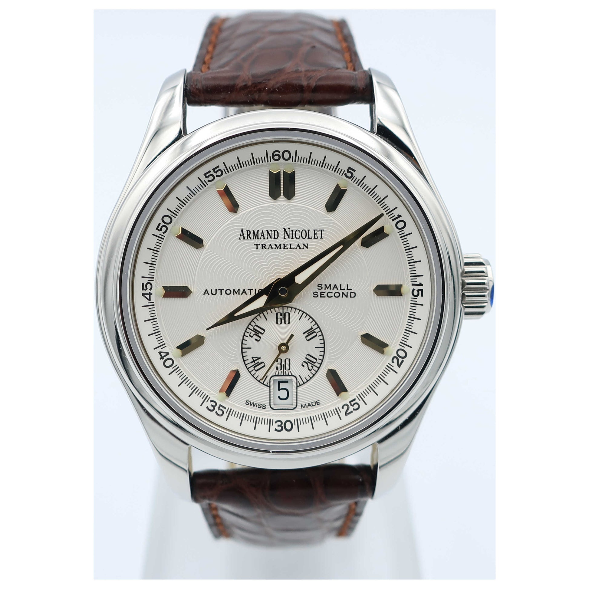 Front view of Armand Nicolet Hunter Men's Automatic Watch 9045A-1-ASP742MR9-SD