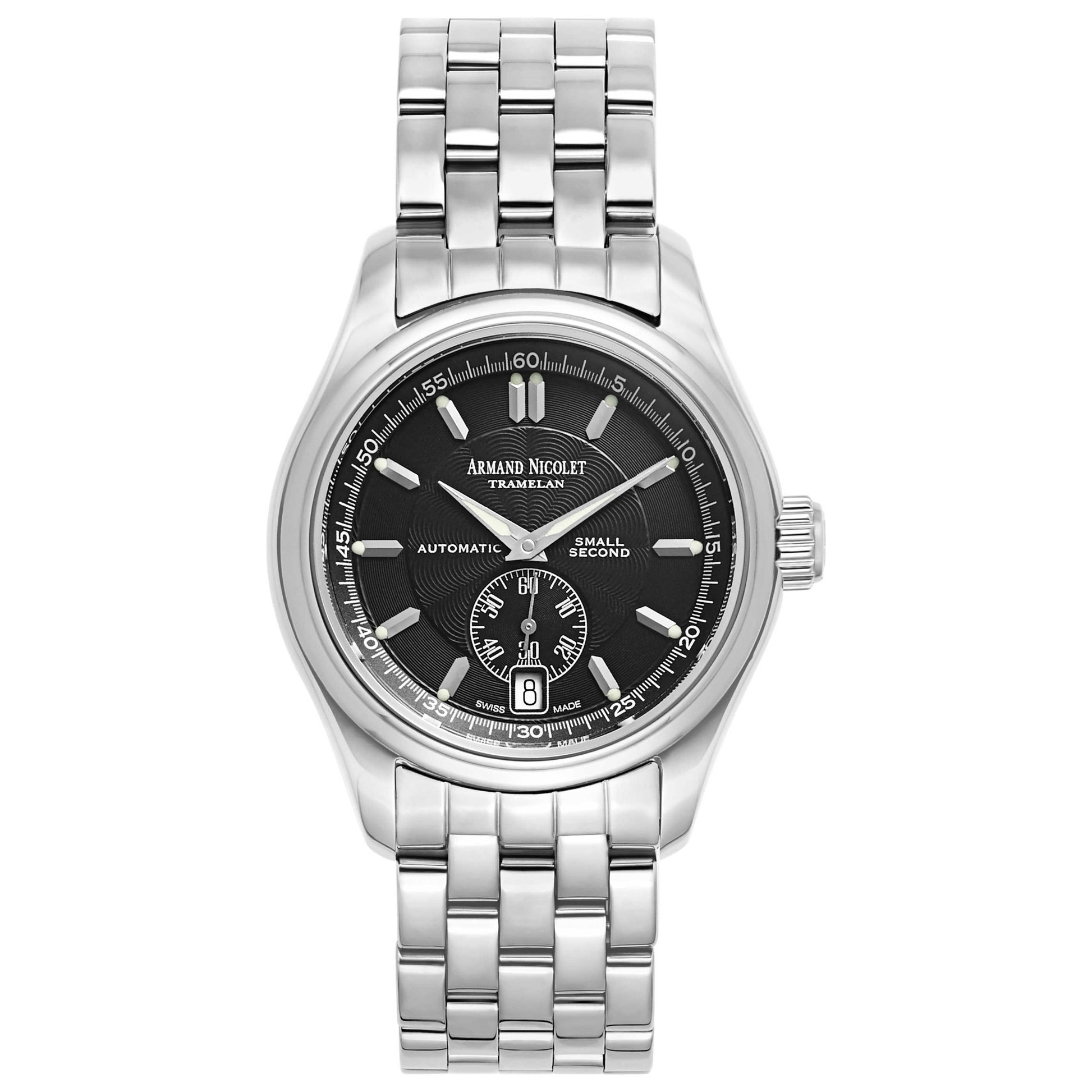 Front view of Armand Nicolet Hunter Men's Automatic Watch 9045A-1-NR-M9060