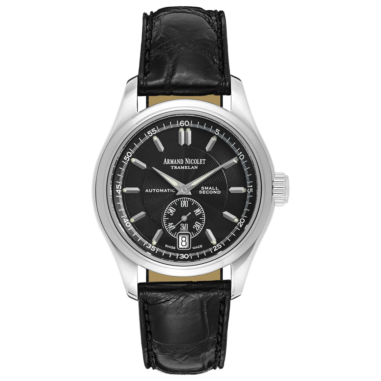 Front view of Armand Nicolet Hunter Men's Automatic Watch 9045A-1-NR-P742NR9