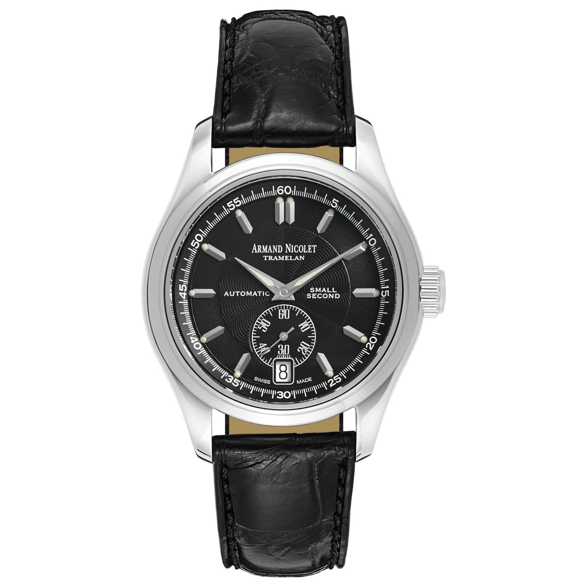 Front view of Armand Nicolet Hunter Men's Automatic Watch 9045A-1-NR-P742NR9