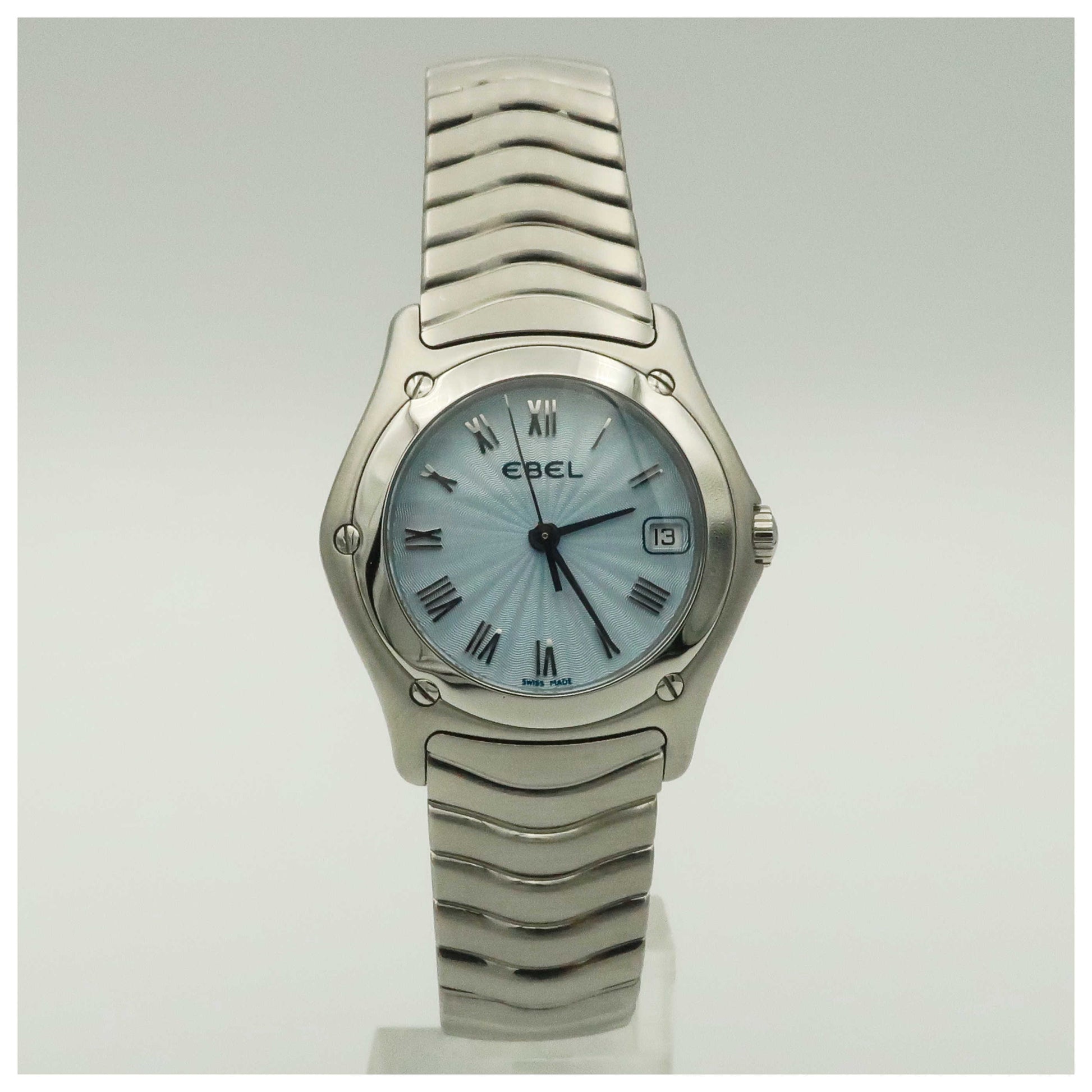 Front view of Ebel Classic Wave Women's Swiss Quartz (Battery-Powered) Watch 9087F21-24225-SDV