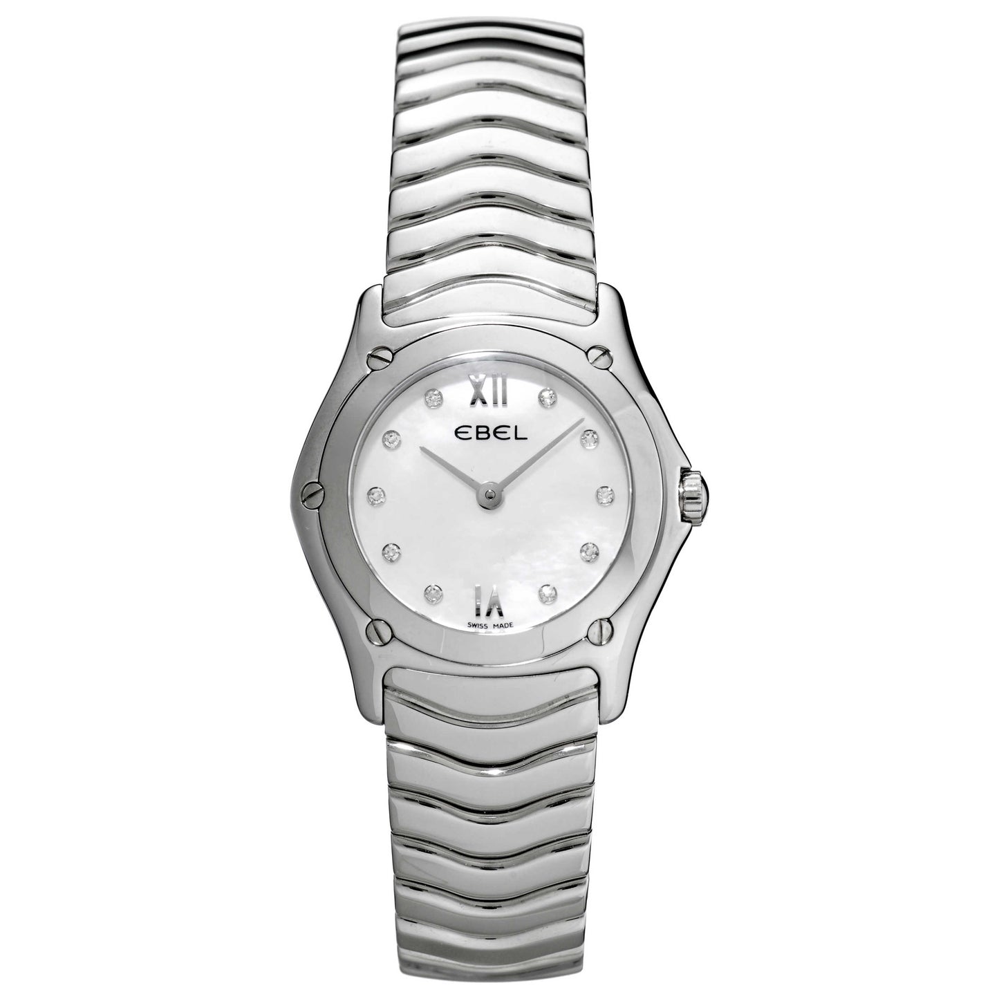 Front view of Ebel Classic Wave Women's Swiss Quartz (Battery-Powered) Watch 9090F22-9725
