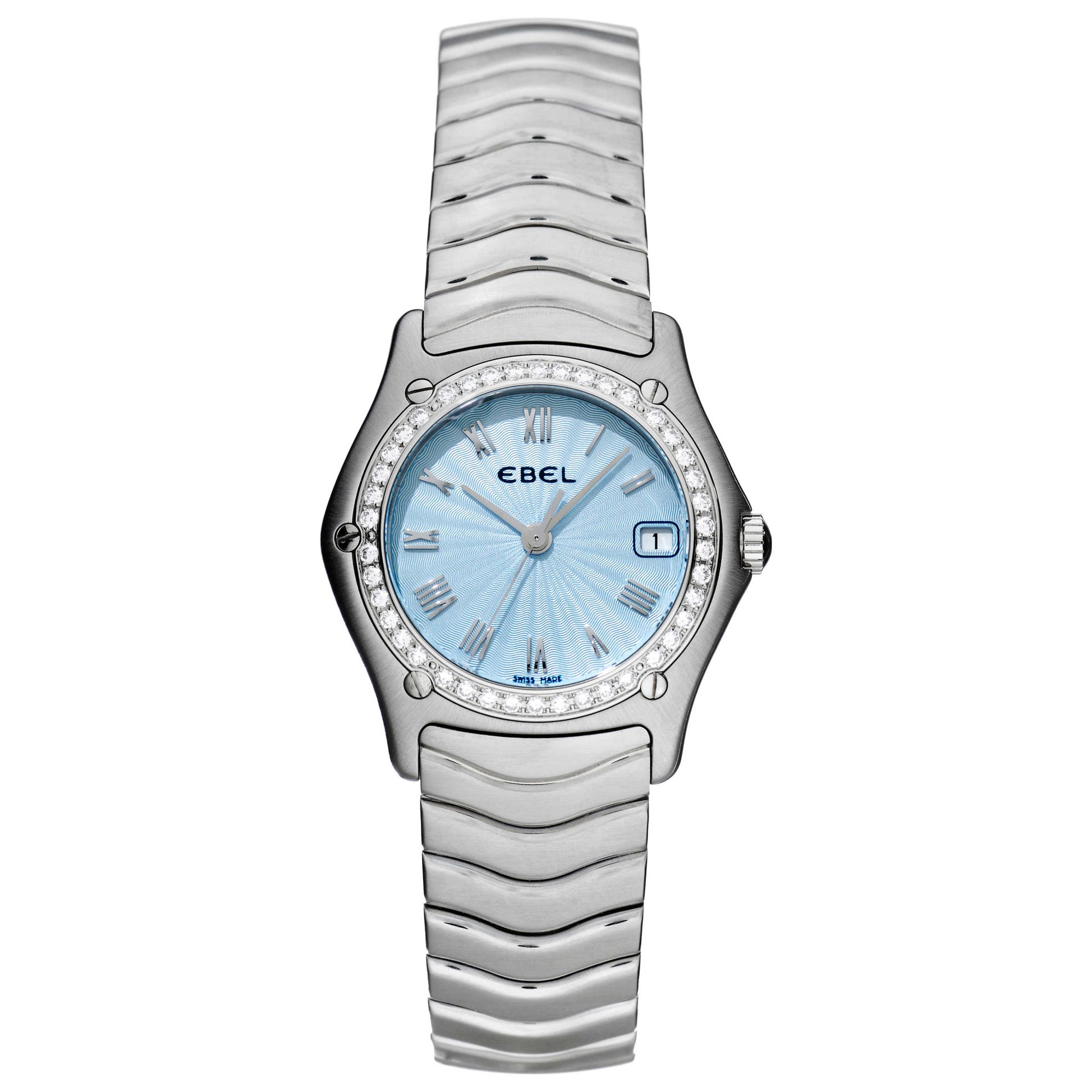 Front view of Ebel Classic Wave Women's Swiss Quartz (Battery-Powered) Watch 9090F24-24225