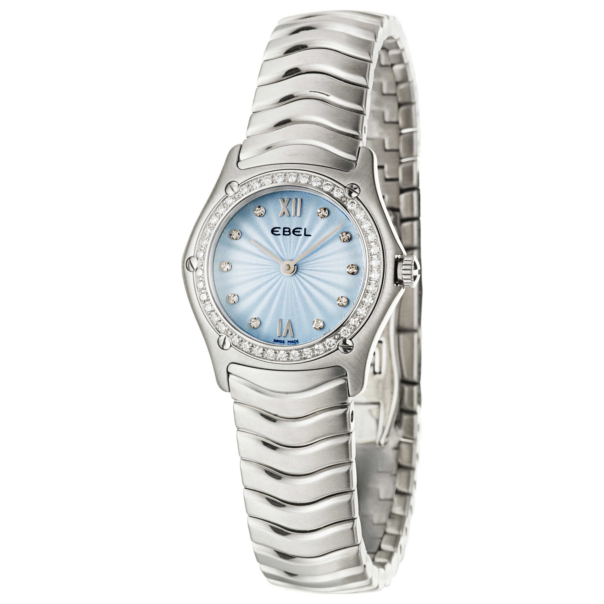 Front view of Ebel Classic Wave Women's Swiss Quartz (Battery-Powered) Watch 9090F24-24725