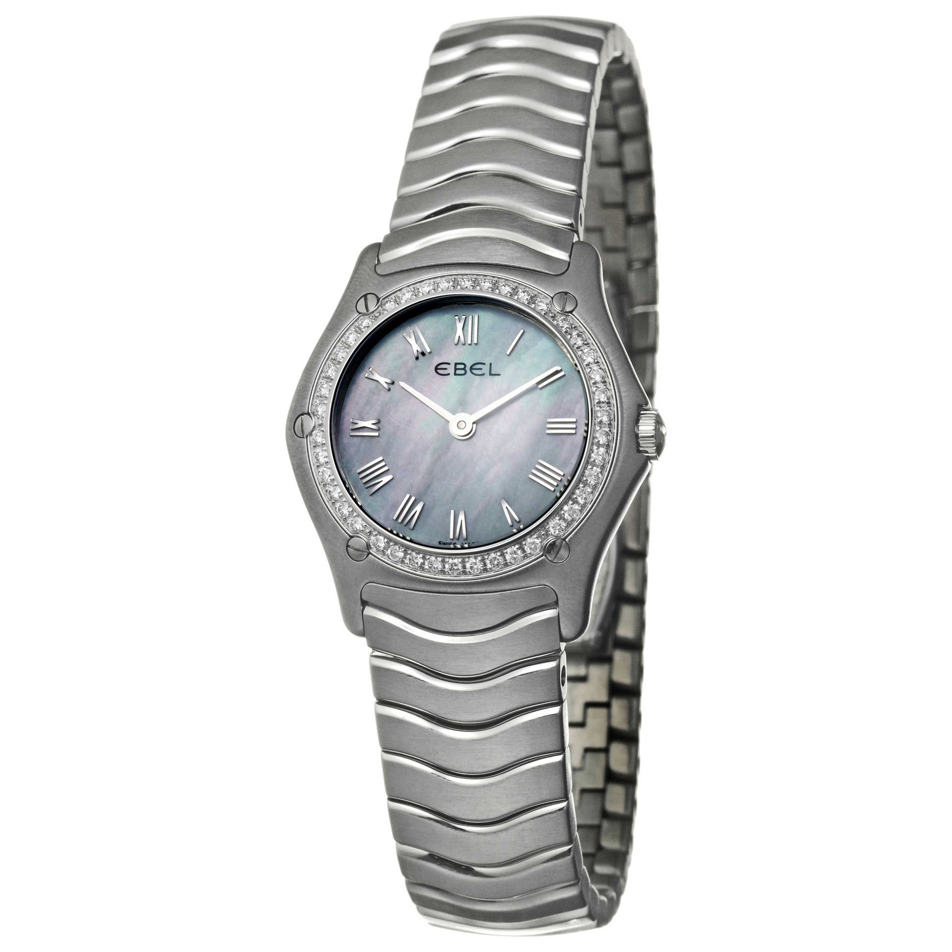 Front view of Ebel Classic Wave Women's Swiss Quartz (Battery-Powered) Watch 9090F24-9225