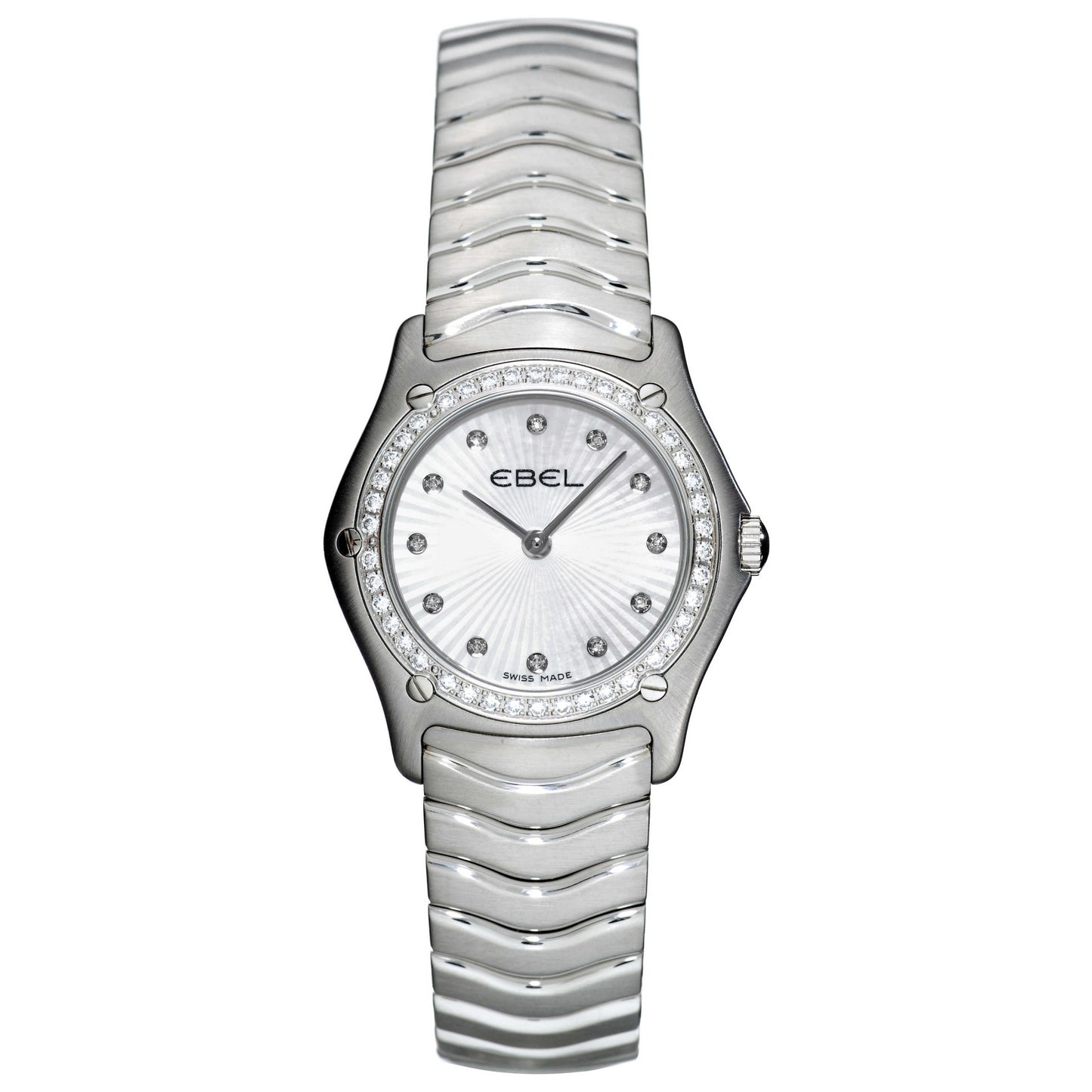 Front view of Ebel Classic Wave Women's Swiss Quartz (Battery-Powered) Watch 9090F26-9925