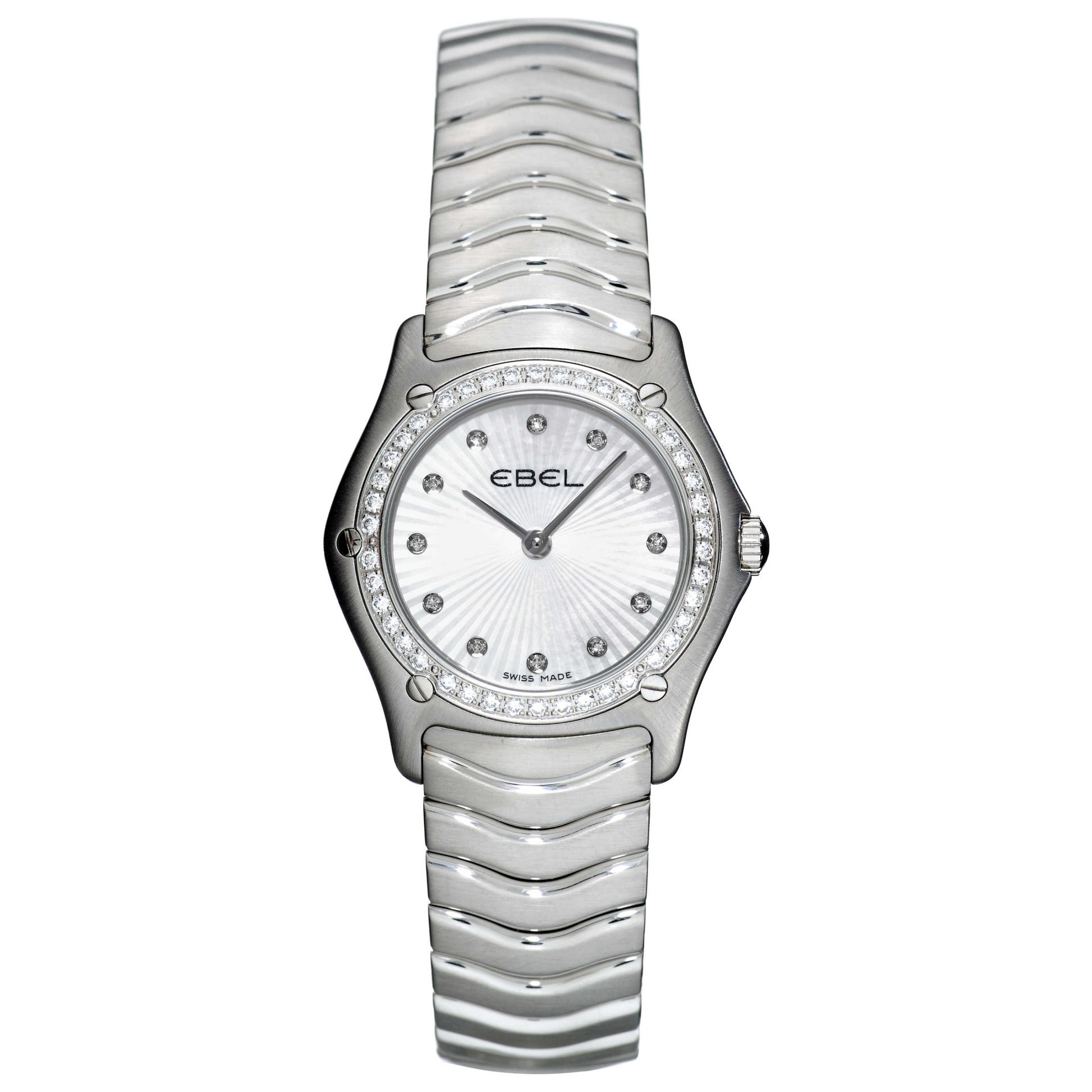 Front view of Ebel Classic Wave Women's Swiss Quartz (Battery-Powered) Watch 9090F26-9925