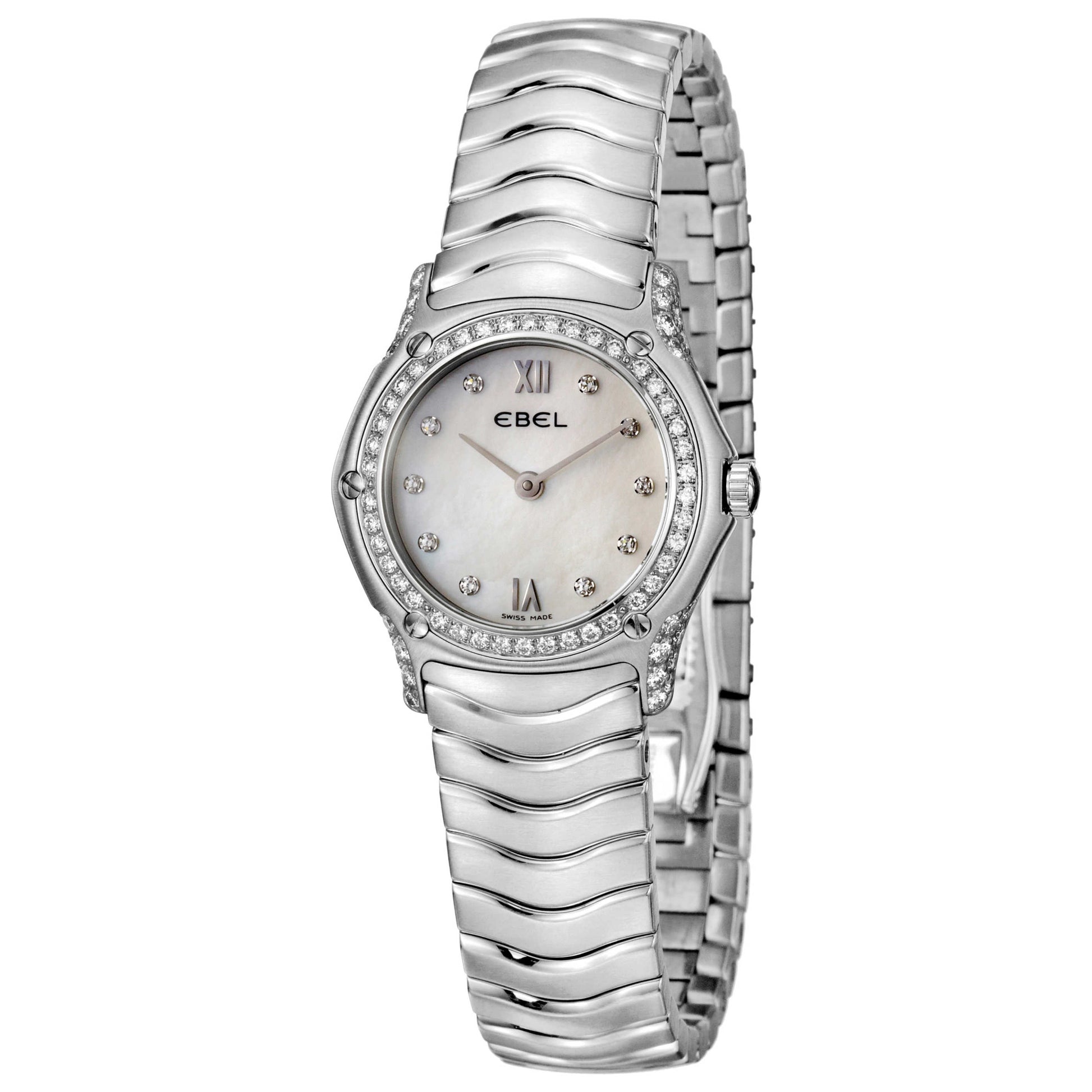 Front view of Ebel Classic Wave Women's Swiss Quartz (Battery-Powered) Watch 9090F29-971025